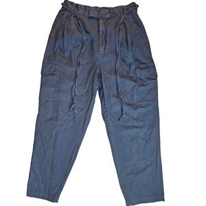 Gap High Rise Straight Leg Charcoal Cargo Pants